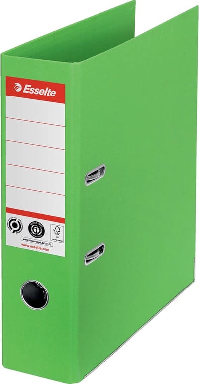 Esselte No.1 ordner, A4, rug 7,5 cm, groen 10 stuks