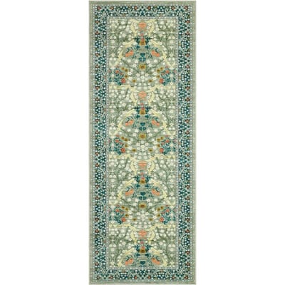 Runner Tapijt Gang Vloermat Donkerblauw Plant Bloemen Tapijt Boheemse Stijl Woondecoratie Tapijten Zacht Machinewasbare Tapijten 50x180cm