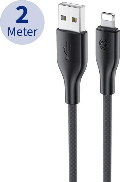 Oplaadkabel - Geschikt voor iPhone Kabel 2 Meter - Zwart - Geschikt voor Lightning naar USB Oplader Kabel