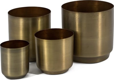 HomeBound by KY | Metalen vaas set van 4 goud | setje bloempotten