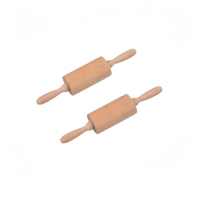 2 stuks - Houten deegroller - Ongeverfd en onbewerkt - Roltype - Bakgereedschap - Klein - 29,5*6 cm - Beukenhoutkleur