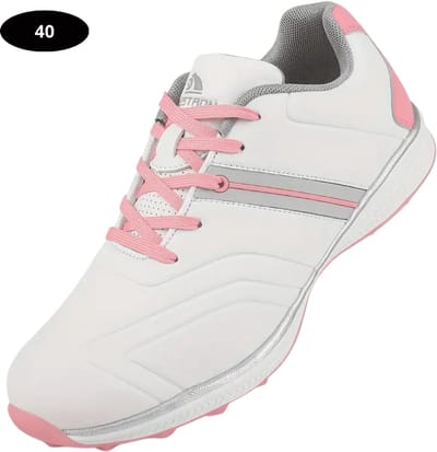 Livano Golfschoenen Dames- Sneakers - Golfkleding - Golfschoenen Antislip - Waterdicht - Golfen - Wit & Roze - Maat 40