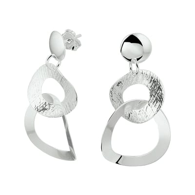 Glams oorhangers rondjes - 8 mm - Zilver