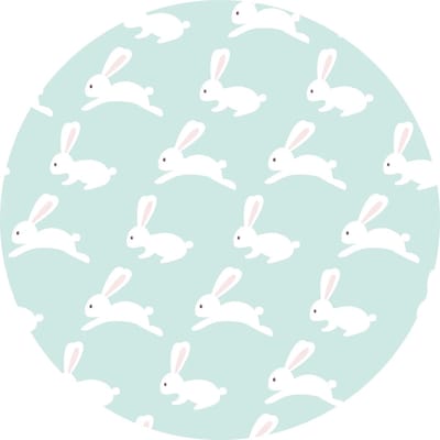 Vinyl | Vloerkleed vinyl rond | Konijn | 95 cm Rond