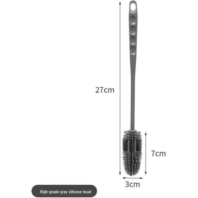 Brosse à tasse en silicone colorée avec long manche pour un nettoyage polyvalent de la cuisine