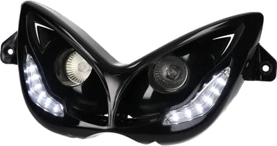 Koplamp Mezoly voor MBK Nitro, Yamaha Aerox zwart LED dagrijverlichting