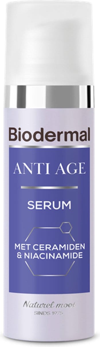Biodermal Anti Age Serum, 30 ml - Gezicht Serum met Ceramiden en Niacinamide, Verstevigt de huid en verbetert de gezichtscontouren, Stimuleert het huideigen Collageen