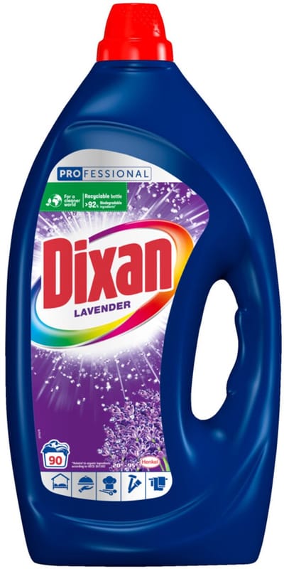 Dixan Vloeibaar Wasmiddel Lavendel Pro - 90 wasbeurten - 3 x 4,050 liter - Voordeelverpakking