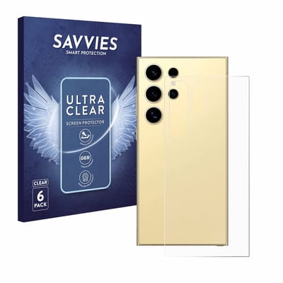 Savvies - Screenprotector voor Samsung Galaxy S24 Ultra (Achterkant) - Folie Beschermfolie transparant 6 Stuks