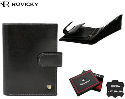 Rovicky® Luxury - Herenportefeuille - Hoogwaardig Rundleer - RFID Bescherming - Druksluiting
