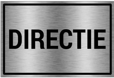 Directie bord - gecoat brushed aluminium - grijs zwart | 30 x 20 cm