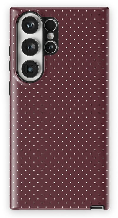 Micro Dots Tough Hoesje Samsung Galaxy S23 Ultra | Geschikt Voor Mag | Stippen Motief Backcover Samsung Galaxy S23 Ultra Wine Dots