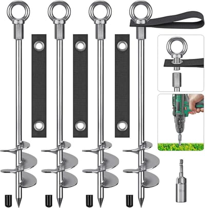 Stabiele Grondankers - 45 cm Metalen Tentharingen voor Trampolines, Schommels, Camping, en Carports - 4 Stuks