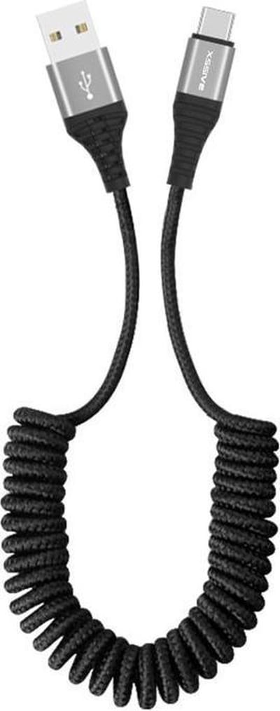 Phreeze USB naar USB C Oplaadkabel - 1.5M Krulsnoer - 2.4A - Gevlochten Nylon - Data Kabel - Universeel