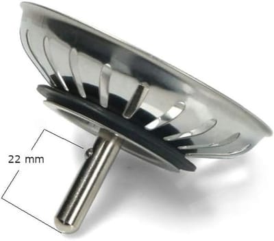 Wastafel Stopper - Afvoerstop - Keukenonderhoud - Roestvrij staal - 84 mm diameter - Zilver