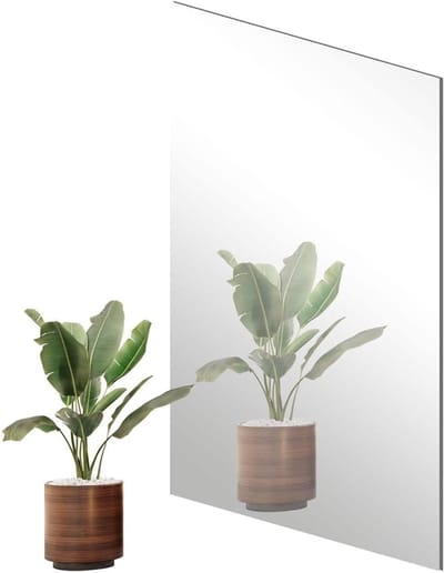 Frameloze Glazen Wandspiegel Tegels 40x30cm, HD Zelfklevend voor Woonkamer, Hal, Slaapkamer en Badkamer Decoratie met Verwijderbare Stickers