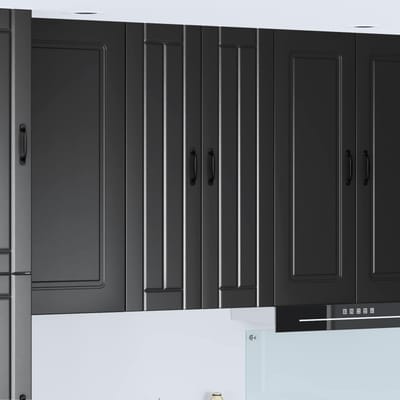 vidaXL - Wandkast - LUCCA - Zwart - 60 - x - 31 - x - 100 - cm - Bewerkt - hout