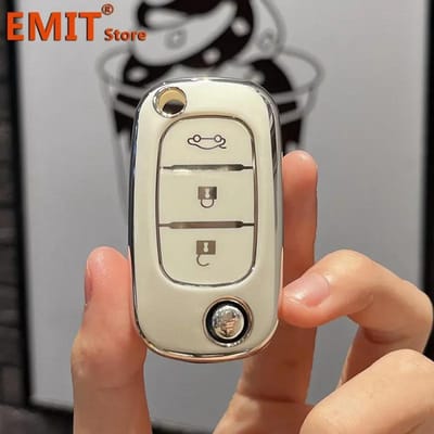 Voor Mercedes Benz Smart Fortwo 453 Forfour Auto Sleuteletui Afstandsbediening Cover Shell Sleutelhangerhouder Fob Accessoires Tpu key case for Smart beige