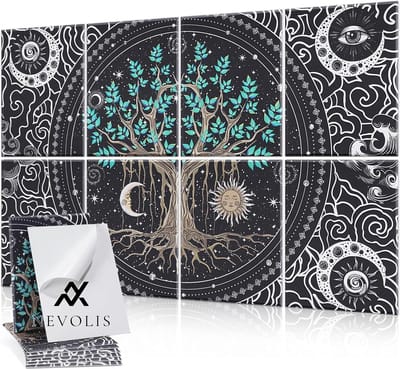 Nevolis Acoustic Panels Self-Adhesive Soundproofing Wall Panel 30 x 40 x 1 cm Sound Absorbing Studio Decoration (Tree Design) .