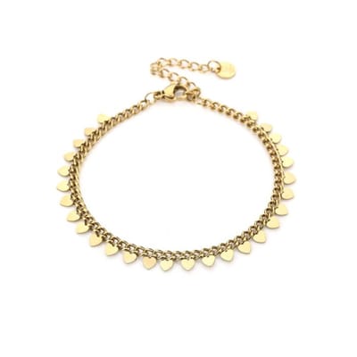 Armband met hartjes goud