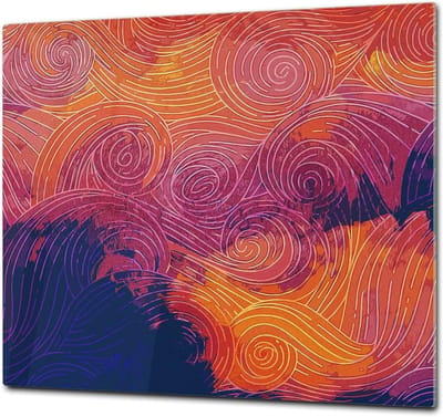 Glazen Keukenbord - Werkbladbeschermer Kookplaat - Extra Werkblad Maken - Slagvast Hittebestendig Krasvrij - 60 x 52 cm - Impressionist Sky