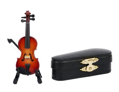 Music Gifts - Miniatuurinstrument Viool met Stok 8cm