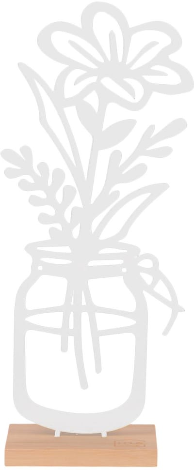 UNUS® Staander decoratieve vaas met bloem Peonia wit - staand - cadeau - kast decoratie - tafel decoratie