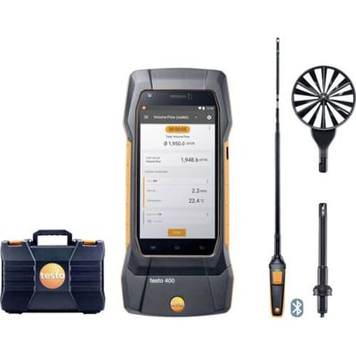 testo testo 400 - Strömungs-Set mit Hitzdrahtsonde Milieumeetset Druk, Temperatuur -40, 0 - 150, 200 °C, hPa Met USB-interface, Met...