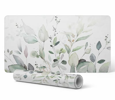 Universele beschermmat voor tafels en aanrechtbladen, pastelkleurige bladeren, 90x45 cm