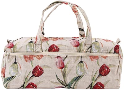 Dailygoods- Opbergtas Duurzaam - Katoenen/Linnen Tas - 44x14x17 cm - Bloemenpatroon - Organizer voor Cosmetica/Bureauopslag