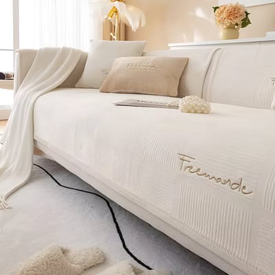 E-Shop4u® - Bankhoezen - FreeMonde Bankhoes - Kussenhoezen - Kussenhoes - 45x45x0 - Beige