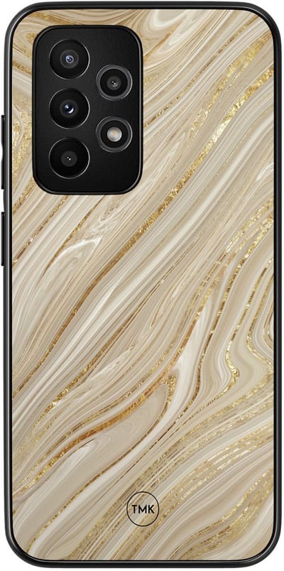 Hoesje geschikt voor Samsung Galaxy A53 - Golden marble - Multi - TPU case - Luipaardprint - Hardcase zwart telefoonhoesje