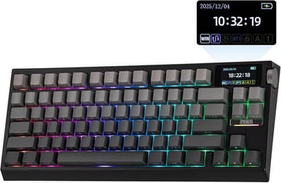 EPOMAKER G84 Pro - Grijs - Mechanisch Draadloos Toetsenbord - RGB - 80% - Qwerty - Gaming Keyboard - Transparent Switch