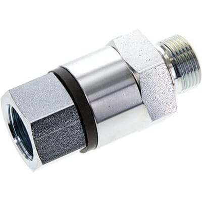 G 3/4'' F/M Verzinkt Stalen Draaidoorvoer 400 Bar - Hydrauliek - Hoge druk - FL2S-FM-EZFP-034G-R