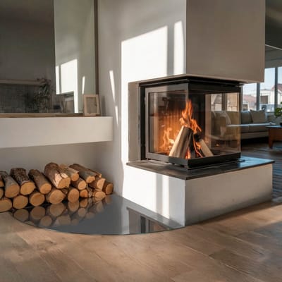 Coloray Vloerplaat Houtkachel - Plaat onder Houtkachel - 100 cm x 100 cm - Kachel Onderplaat - Grijs Vloerplaat Kachel - Onderplaat - Onderplaat Kachel - Houtkachel Vloerplaat - Onderplaat Voor Houtkachel