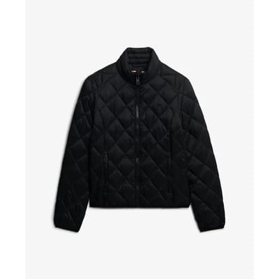 Superdry Fuji Lite jas met Ruitvormige Wattering Zwart Grootte: 38