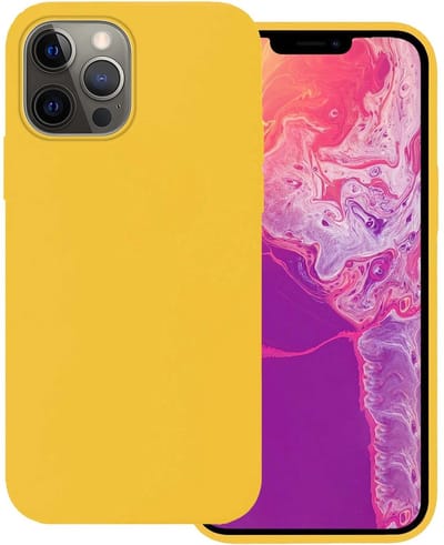 Hoesje Geschikt voor Apple iPhone 14 Pro - Sterk & Shockproof - Hoes Cover - Siliconen Case - Geel