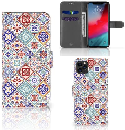 Apple iPhone 11 Pro Max Bookcase Tiles Color