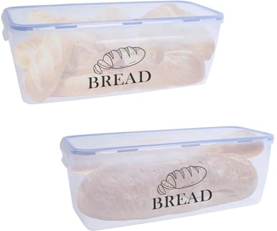 Dailygoods - Broodtrommel Set - 2-Delige Doorzichtige Broodpot voor Vers Bewaren van Brood