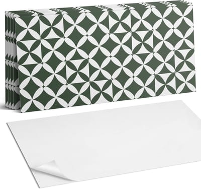 Coloray Plaktegels - Geometrisch dambordpatroon Wandtegel Zelfklevend - 60 cm x 30 cm - Groente Plaktegels - 6 stuks - Rechthoek PVC Tegels - Plaktegels Keuken - Zelfklevende Vloertegels Badkamer - Vinyl Tegels Zelfklevend - Zelfklevende Wandtegels