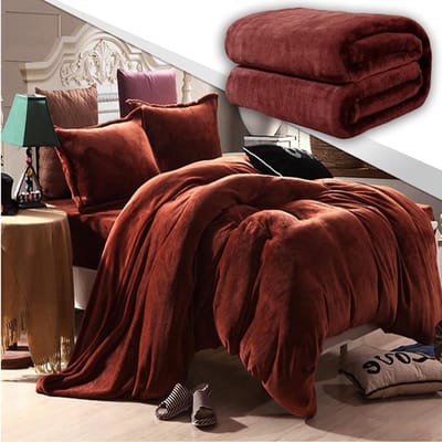 Zachte Warme Deken - Pluche Sprei - Ontspanning en Comfort - Extra Dikke Isolatie - 70 x 250 cm - Bruin