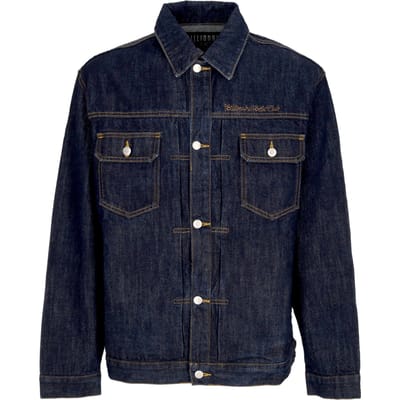 Jeans Men Script Logo Denim Jacket Indigo