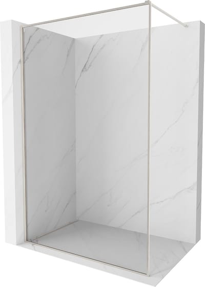 Mexen Kioto-F douchewand Walk-in met frame 180 x 202 , transparant 8 mm, geborsteld nikkel - 800-180-104-97-00