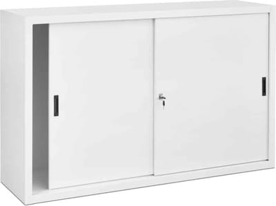 Lage schuifdeurkast breed 166CM diep 40CM hoogte 100CM bladkleur Noten Hickory framekleur Antraciet (Ral 7016)