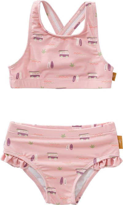 Fresk UV Bikini voor Meisjes 62 -Zwemkleding met UV-bescherming UPF 50 - Sneldrogend - Tweedelig Zwempak - Bikiniset Meisjes - Roze - Surf Girl