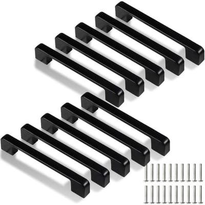 EXCITAT 128mm zwarte handgrepen - 10 kastgrepen - meubelgrepen - voor keukenladen, kasten - met 20 schroeven