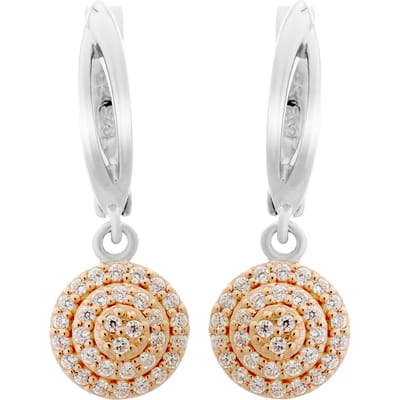 Orphelia 'Leanna' Dames 925 Sterling Zilveren Oorringen - Zilver/Roze ZO-7120