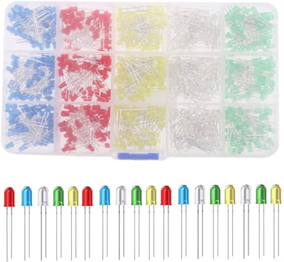Dailygoods - 750 Stks LED Diodes - Assortiment Kit - 3 MM Ronde Diodes - Lichtgevende Componenten - Meerdere Kleuren - Geschikt voor Elektronica