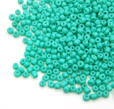 Kralen, Indianenkralen, zaadkralen, ponykralen, 4mm, 6/0, rond, mini-zaadkralen, 1100 stuks (turkoois opaak)