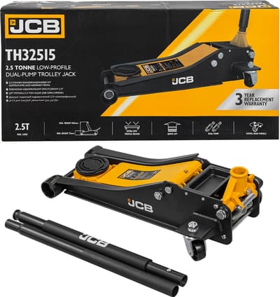 JCB Hydraulische Auto krik - 2.5 ton - Garagekrik Dubbelpomps - Staal Autokrik - Autokrik Laag Profiel - 75mm - 505mm